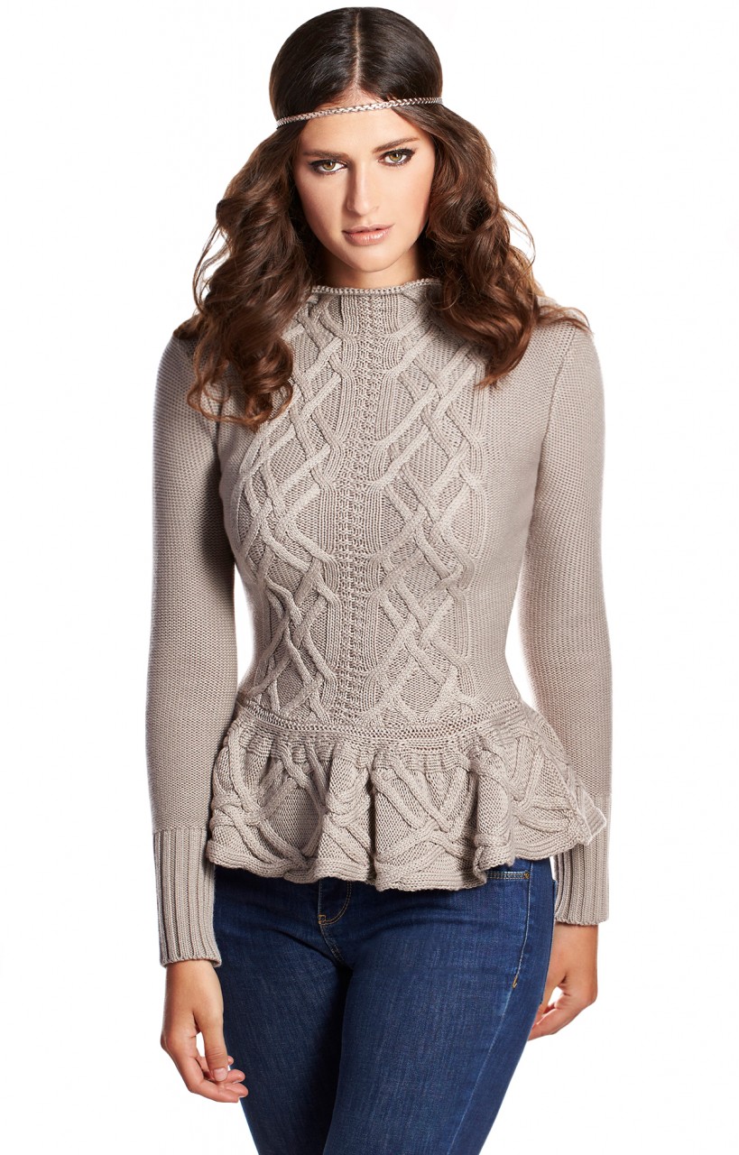 KNIT PULLOVER WITH PEPLUM